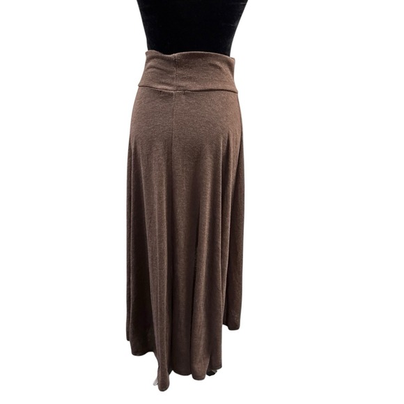 Brown Maxi Skirt Medium (6-8) Jersey Knit High Low Hem USA Capsule Basic Boho‎ - Picture 8 of 13